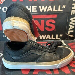 Vans Men's 7/Women's 8.5 Old Skool Overply Era Vamp Black Leather VN0A4U14XFZ